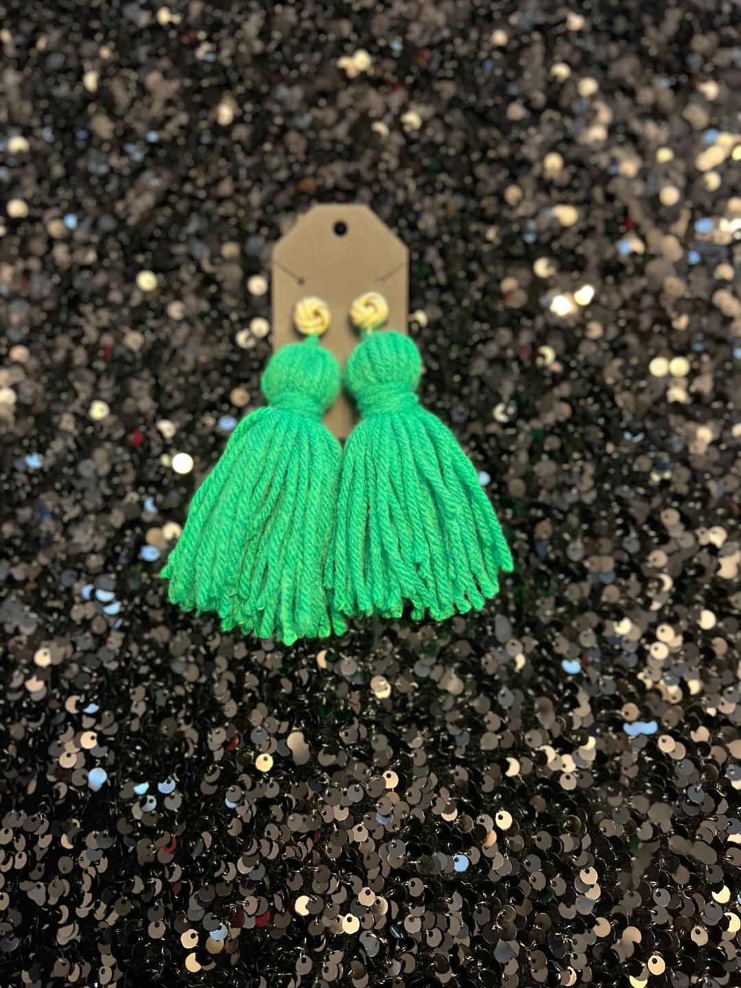 “Emerald City” Tassel Earrings