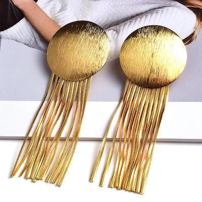 Solid Gold Tassel Earrings