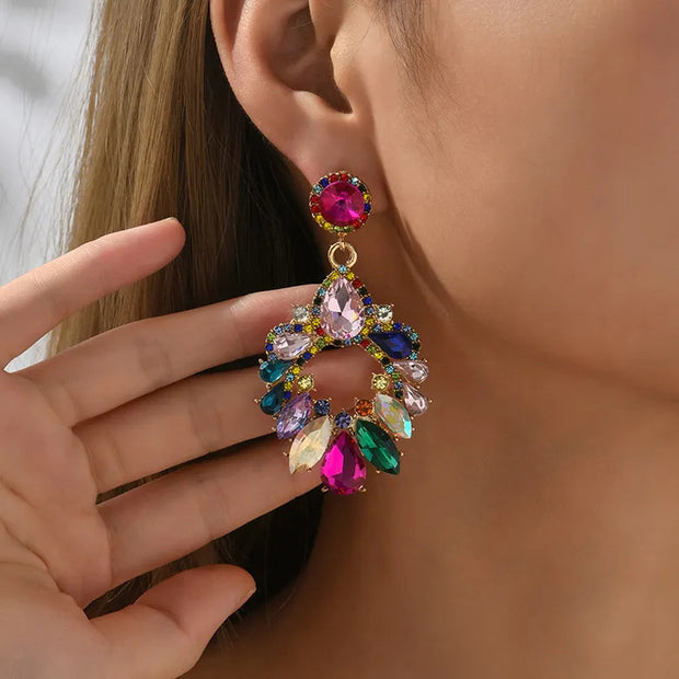 “Selena”Rhinestone Chandelier Earrings