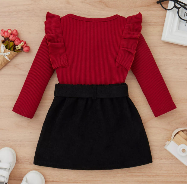 “Ruffled Red” Skirt Set